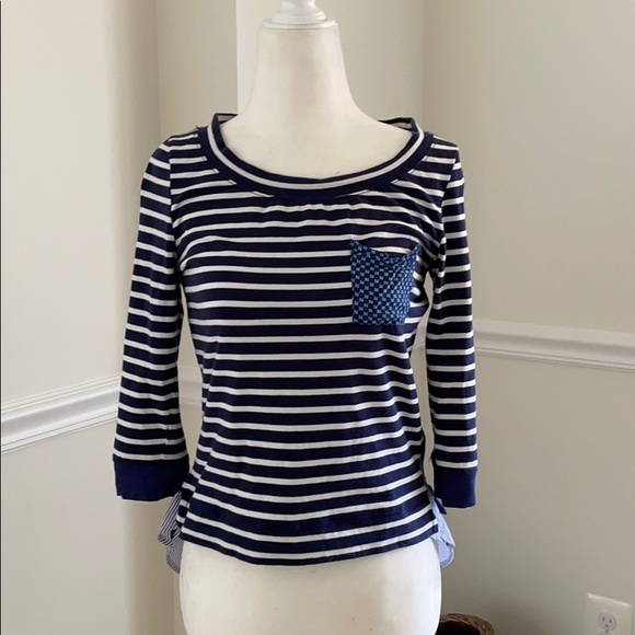 Anthropologie Antibes Tee Little Yellow Button - Picture 2 of 6